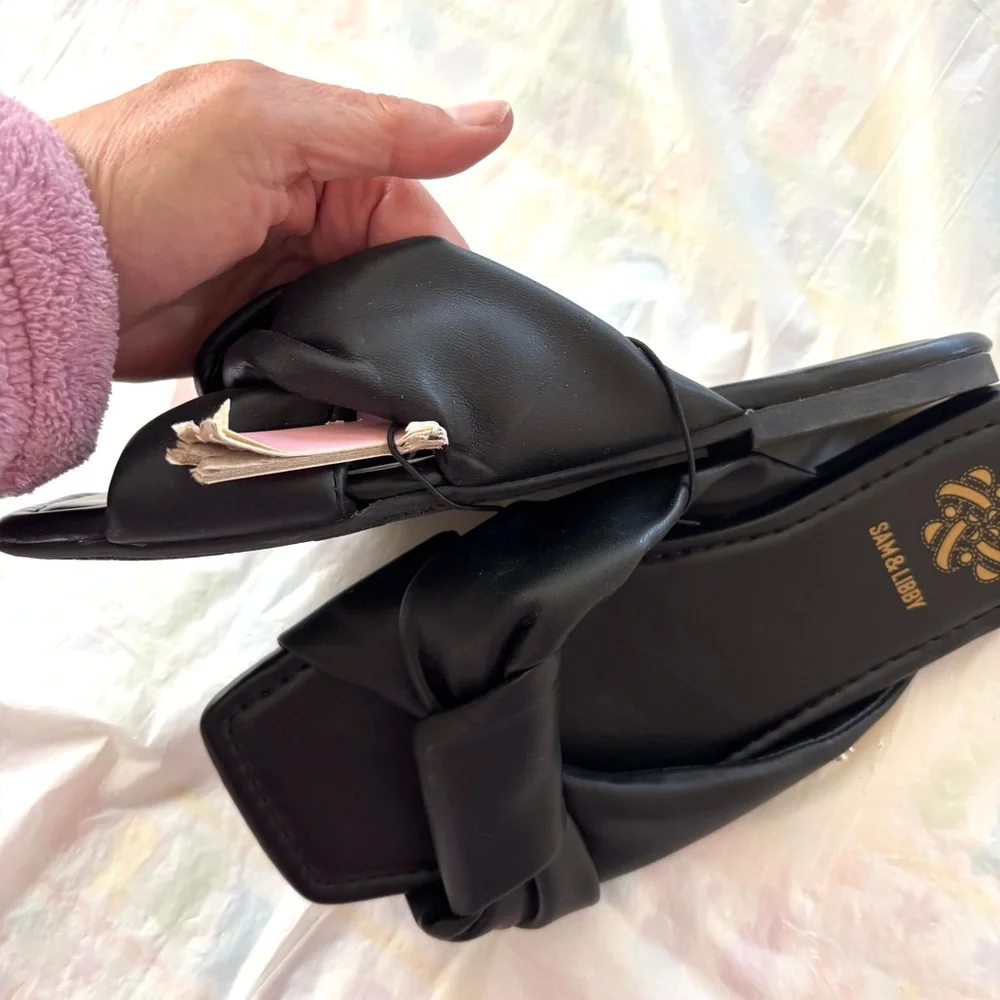 NWT Sam & Libby Black Sandals Slip On SZ 8.5 - Picture 8 of 11